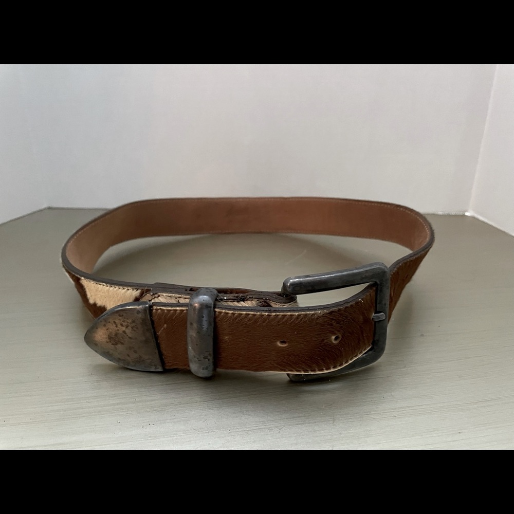 Pony hair belt, cow print